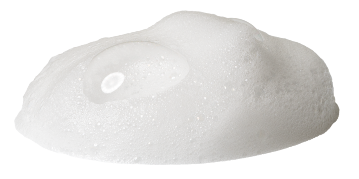 white liquid foam from soap or shampoo isolated with clipping path on background. set of detergent  shower gel bubble, white foam bubbles.