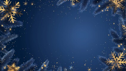 Embrace a luxurious winter holiday vibe with this elegant design featuring golden snowflakes. Its a classy addition to your festive decor and celebrations, adding a touch of sophistication