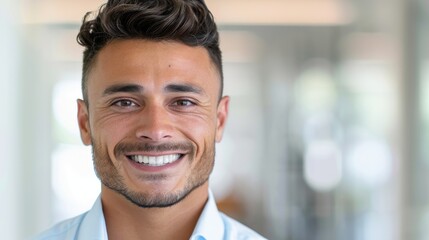 Obraz premium A man with a beard and a smile on his face