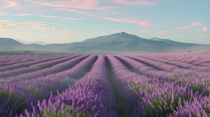 Fototapeta premium fields lavender provence cloudless