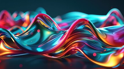Vibrant abstract background featuring colorful fluid shapes and dynamic light reflections, perfect for modern design and creative projects.