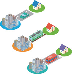 通勤手段のイメージイラスト