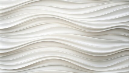 Serene wavy white texture background with soft, flowing curves and subtle shading, evoking a sense of calmness and serenity.