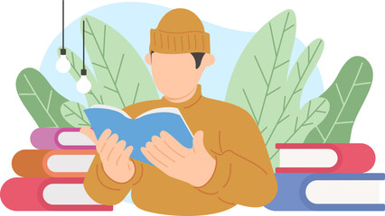 People Reading Illustration