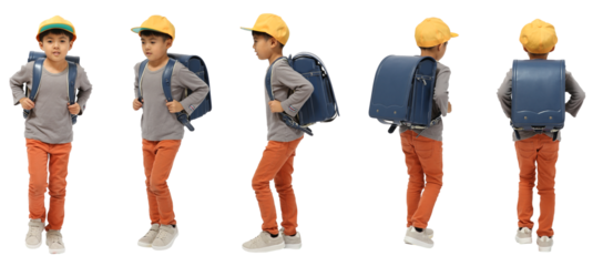 小学生ランドセル 人物切り抜き透過PNG