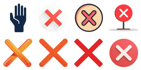 Obraz premium X cross icon white background png transparent caution concept using for decoration.