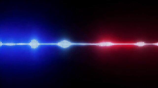 Police Communication: Flashing Strobe Lights and Radio Waveform