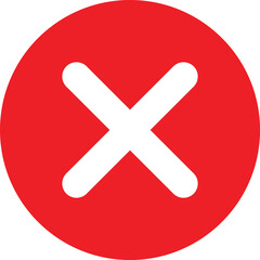 Fototapeta premium Red close icon . Red delete icon . Remove symbol . Decline sign . Cancel icon vector