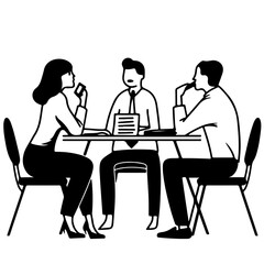 meeting line art, generative AI