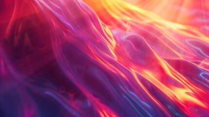 Fototapeta premium Vibrant colorful wavy light ray background for wallpapers, realistic lighting
