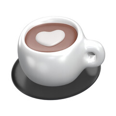 Coffee Latte 3D illustration Icon Foods and Drinks with Transparent Background