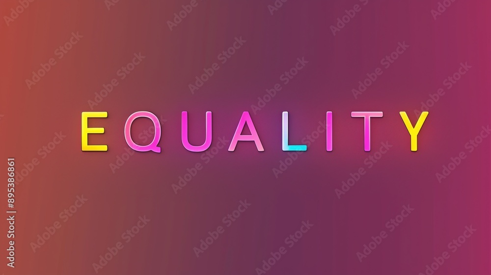 Sticker Colorful Typography on Equality Background