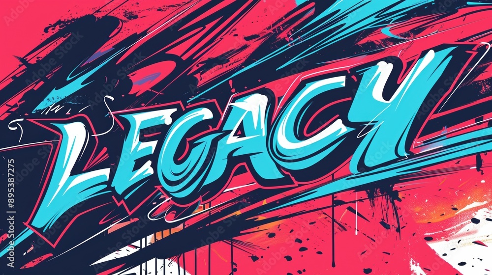 Sticker Vibrant Graffiti Artwork with 'Legacy' Theme