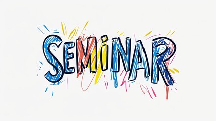 Colorful Seminar Title with Artistic Design Elements