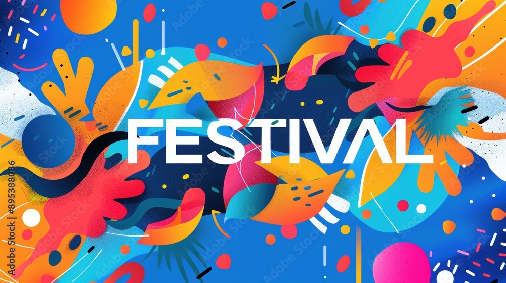 Poster Colorful Festival Background with Dynamic Abstract Design