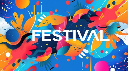 Fototapeta premium Colorful Festival Background with Dynamic Abstract Design