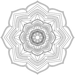 Leaf Flower Petal Coloring Mandala Art Simple Graphic Shape Vector Floral Oriental Outline Vintage Decorative Elements Pattern Illustration Islam Arabic Indian Turkish Mystic Religion Morals Lotus
