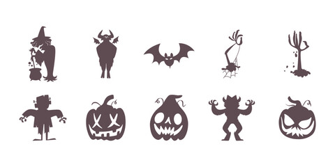 flat halloween silhouette element