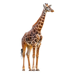 Naklejka premium Giraffe Standing on a white background