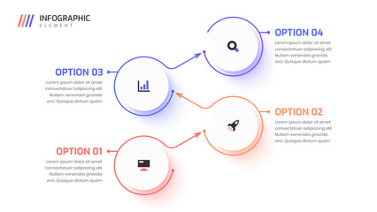 Fototapeta premium Minimal Business Infographic Design with Thin Line, Circle Label, Icon and 3 Option. Suitable for Workflow, Diagram, Chart, Presentation
