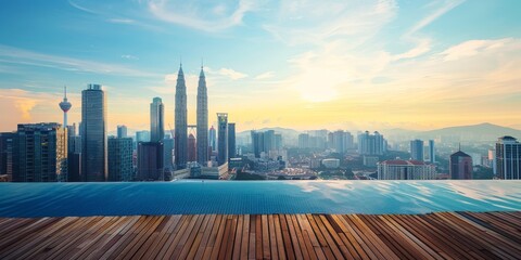 Obraz premium kuala lumpur cityscape showing petronas twin tower