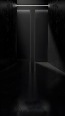 Minimal futuristic background black with black floor