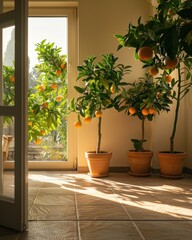 Fototapeta premium Sunroom with Citrus Trees