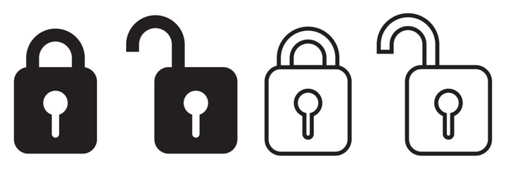 Padlock lock unlock icon. lock sign © Sunil