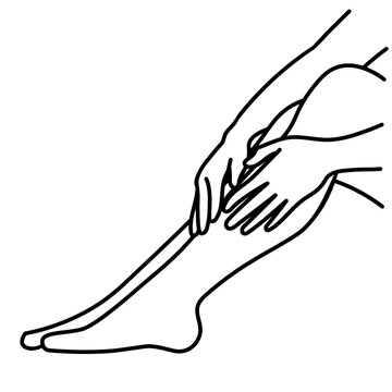 recommend clip art: 脚をマッサージする線画イラスト