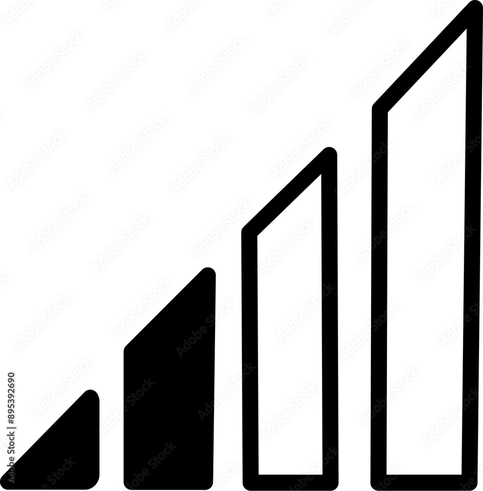Poster network signal level icon. signal strength indicator glyph icon. replaceable vector design.