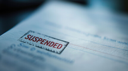 suspended stamp on a paper
