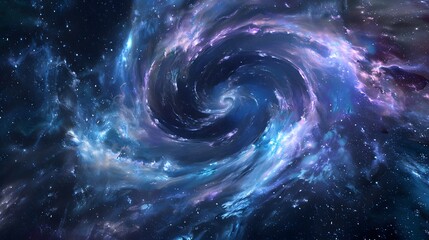 Abstract Galaxy: A cosmic abstract background with swirling galaxies and stars in deep space.
