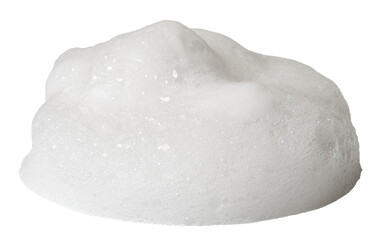 white liquid foam from soap or shampoo isolated with clipping path on background. set of detergent  shower gel bubble, white foam bubbles.