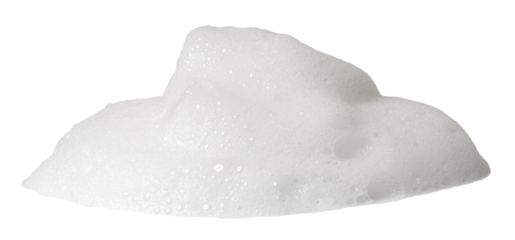 white liquid foam from soap or shampoo isolated with clipping path on background. set of detergent  shower gel bubble, white foam bubbles.