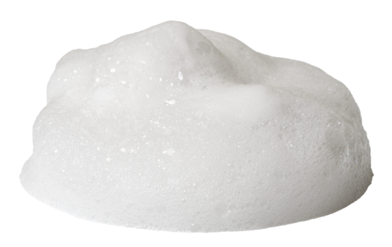 white liquid foam from soap or shampoo isolated with clipping path on background. set of detergent  shower gel bubble, white foam bubbles.