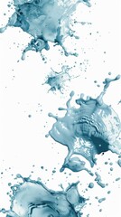 A splash of blue paint on a white background