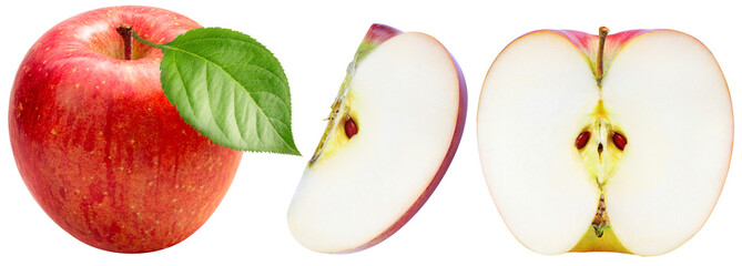 Red apple  on white background,  apple isolate on white PNG File.
