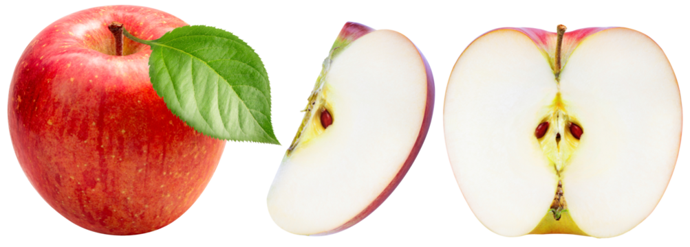 Red apple  on white background,  apple isolate on white PNG File.