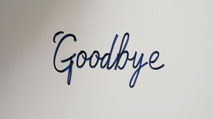 White Handwritten Background Goodbye Message Sign