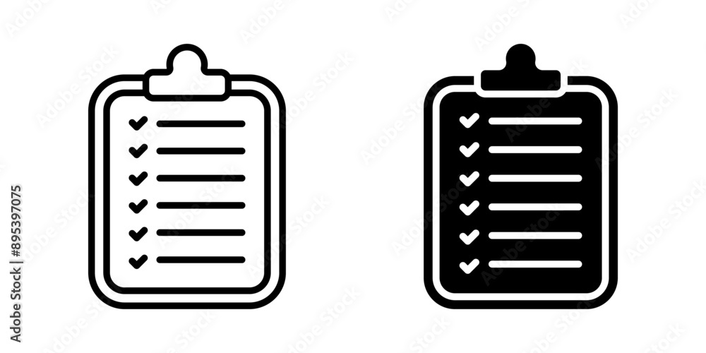 Poster clipboard, checklist icon set. file document sign. for mobile concept and web design. vector illustr