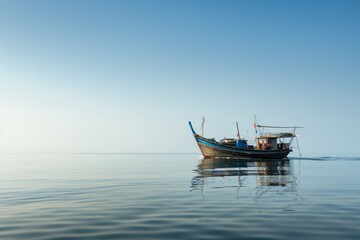 Obraz premium Asian seafarer navigating through stormy seas, Generative AI