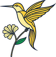 Obraz premium Elegant minimalist hummingbird logo captures essence of swift grace. 