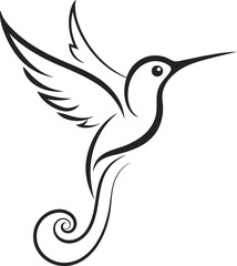 Fototapeta premium Elegant minimalist hummingbird logo captures essence of swift grace. 