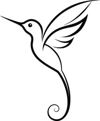 Obraz premium Elegant minimalist hummingbird logo captures essence of swift grace. 