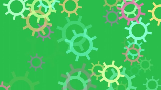 Gear pattern on green screen background motion graphic effects. 