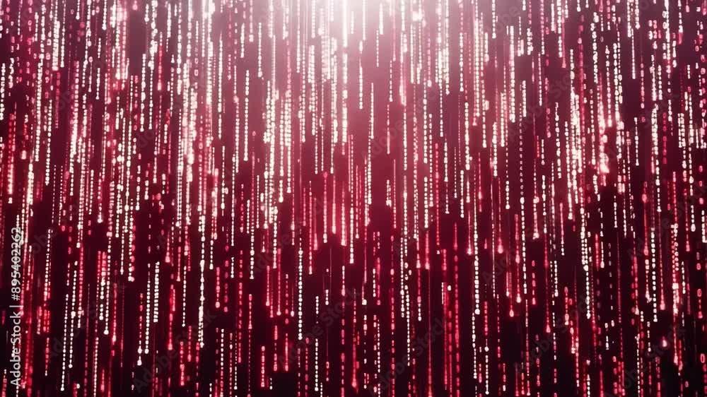 Poster A dark background with red binary code raining down from the top of the frame.