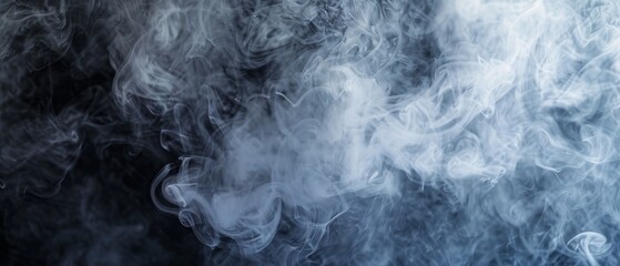 Obraz premium Panoramic close-up, high detail scan of drifting smoke texture, Generative AI 