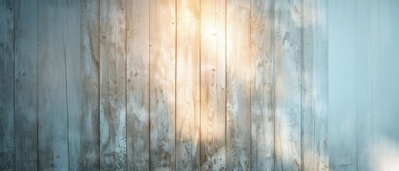 Obraz premium A wooden wall with a light shining on it