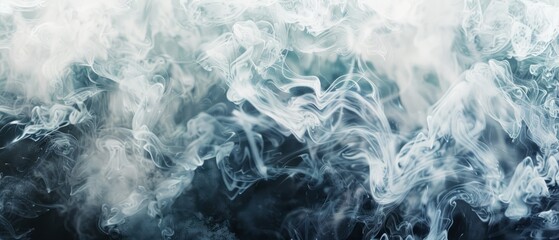Obraz premium Panoramic close-up, high detail scan of rising smoke texture, Generative AI