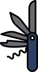 Pocket knife icon in line style.